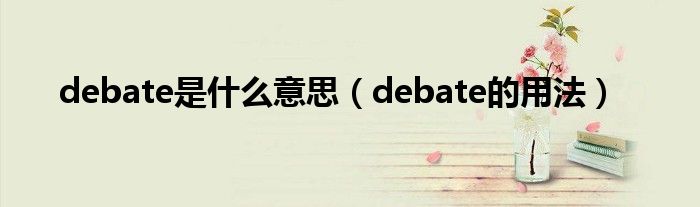 debate是什么意思debate的用法