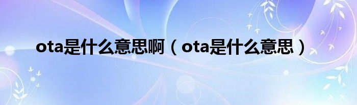 ota是什么意思啊（ota是什么意思）