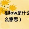 很low是什么意思网络用语（流行语low是什么意思）