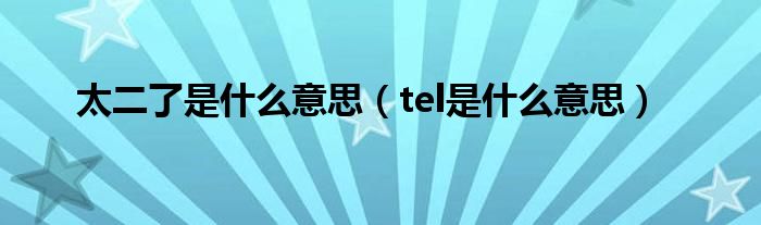 太二了是什么意思（tel是什么意思）