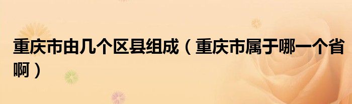 重庆市由几个区县组成（重庆市属于哪一个省啊）