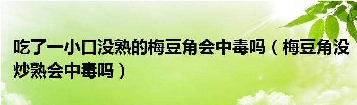 吃了一小口没熟的梅豆角会中毒吗（梅豆角没炒熟会中毒吗）