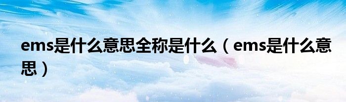 ems是什么意思全称是什么（ems是什么意思）