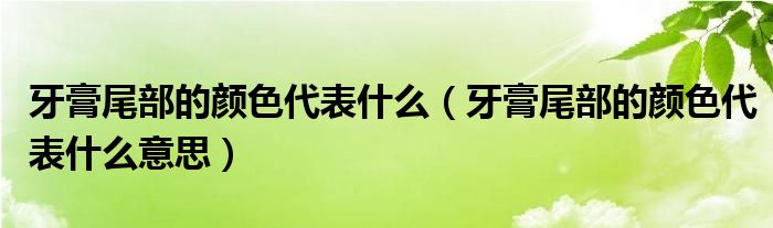 牙膏尾部的颜色代表什么（牙膏尾部的颜色代表什么意思）