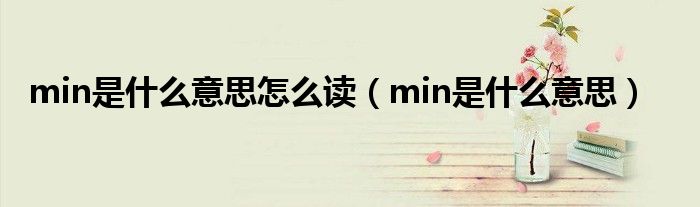 min是什么意思怎么读（min是什么意思）