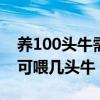 养100头牛需要种多少亩巨菌草（1亩巨菌草可喂几头牛）