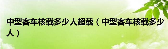 中型客车核载多少人超载（中型客车核载多少人）