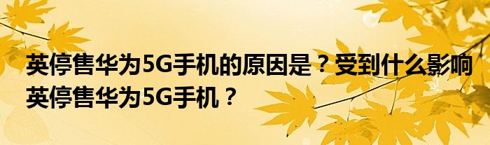 英停售华为5G手机的原因是？受到什么影响英停售华为5G手机？