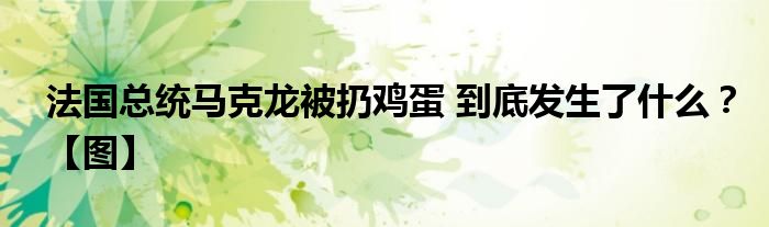 法国总统马克龙被扔鸡蛋 到底发生了什么？【图】