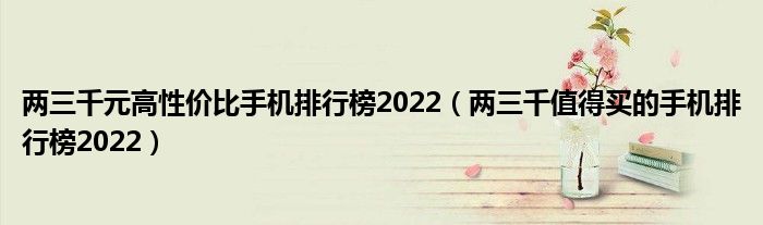 两三千元高性价比手机排行榜2022（两三千值得买的手机排行榜2022）