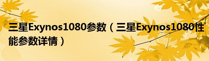 三星Exynos1080参数（三星Exynos1080性能参数详情）