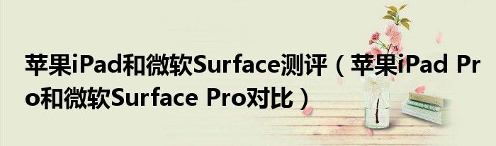 苹果iPad和微软Surface测评（苹果iPad Pro和微软Surface Pro对比）