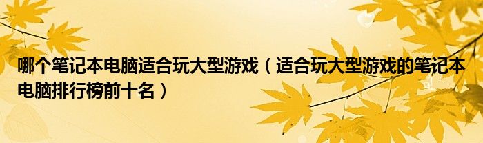 哪个笔记本电脑适合玩大型游戏（适合玩大型游戏的笔记本电脑排行榜前十名）