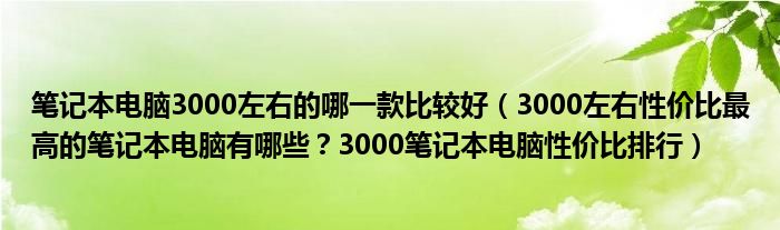 笔记本电脑3000左右的哪一款比较好（3000左右性价比最高的笔记本电脑有哪些？3000笔记本电脑性价比排行）