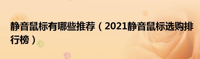 静音鼠标有哪些推荐（2021静音鼠标选购排行榜）