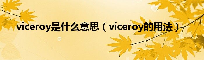 viceroy是什么意思（viceroy的用法）