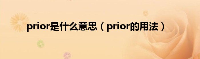 prior是什么意思（prior的用法）