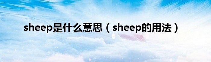 sheep是什么意思（sheep的用法）