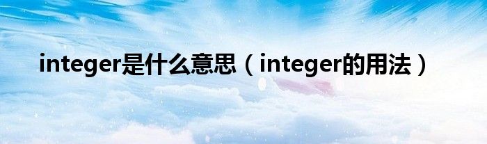 integer是什么意思（integer的用法）