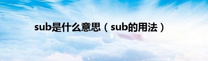 sub是什么意思（sub的用法）