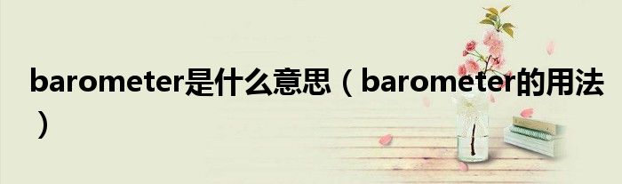 barometer是什么意思（barometer的用法）