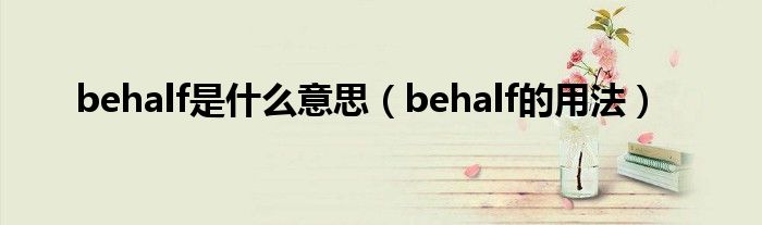 behalf是什么意思（behalf的用法）