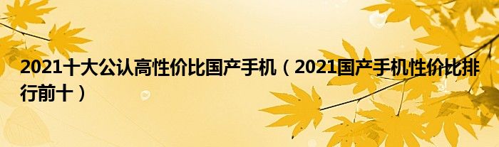 2021十大公认高性价比国产手机（2021国产手机性价比排行前十）