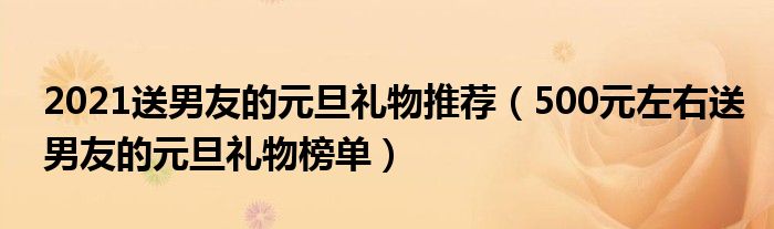 2021送男友的元旦礼物推荐（500元左右送男友的元旦礼物榜单）