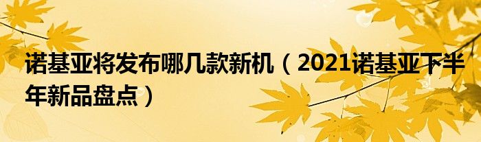 诺基亚将发布哪几款新机（2021诺基亚下半年新品盘点）