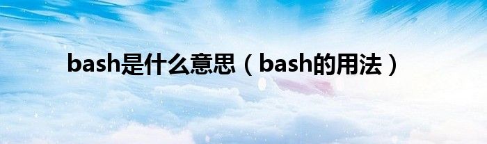 Bash是什么意思 Bash的用法 科学教育网