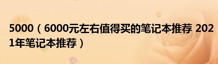 5000（6000元左右值得买的笔记本推荐 2021年笔记本推荐）