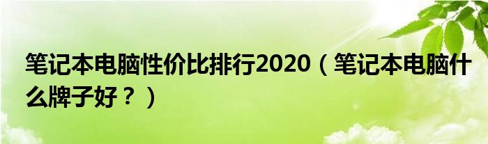 笔记本电脑性价比排行2020（笔记本电脑什么牌子好？）