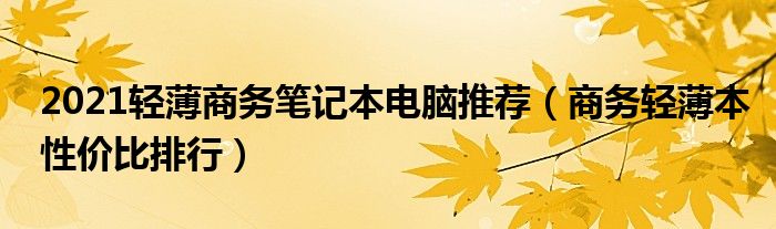 2021轻薄商务笔记本电脑推荐（商务轻薄本性价比排行）