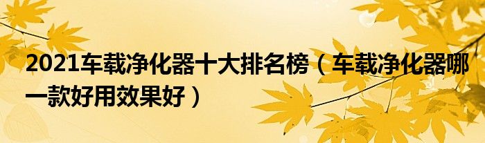 2021车载净化器十大排名榜（车载净化器哪一款好用效果好）