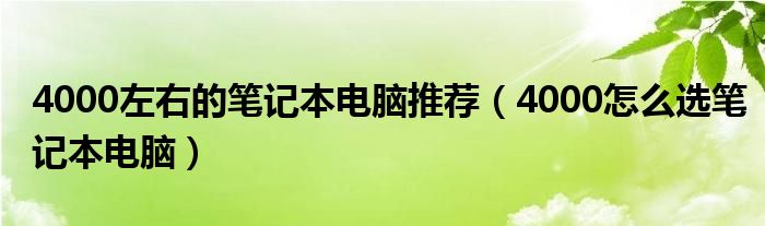 4000左右的笔记本电脑推荐（4000怎么选笔记本电脑）