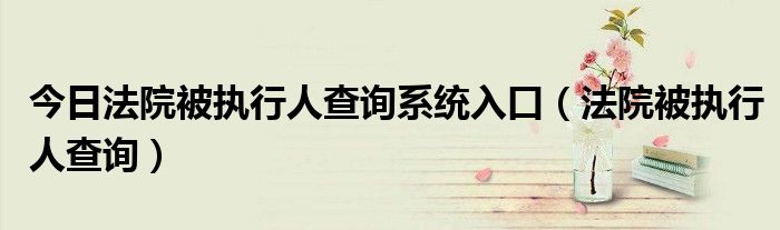 今日法院被执行人查询系统入口（法院被执行人查询）