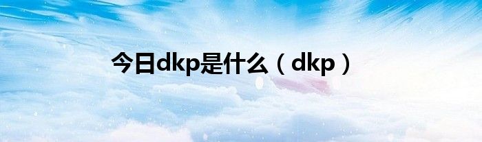 今日dkp是什么（dkp）