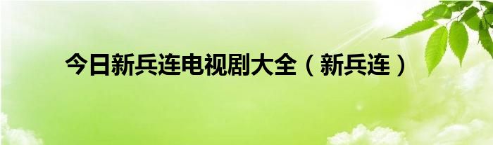 今日新兵连电视剧大全（新兵连）