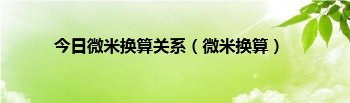 今日微米换算关系（微米换算）