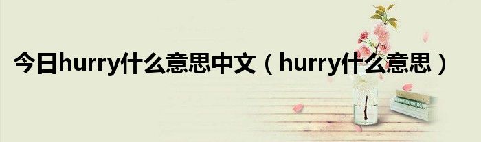 今日hurry什么意思中文（hurry什么意思）