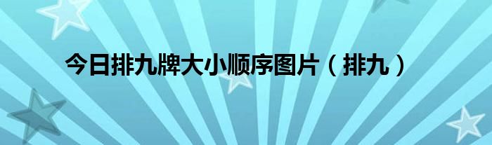 今日排九牌大小顺序图片（排九）