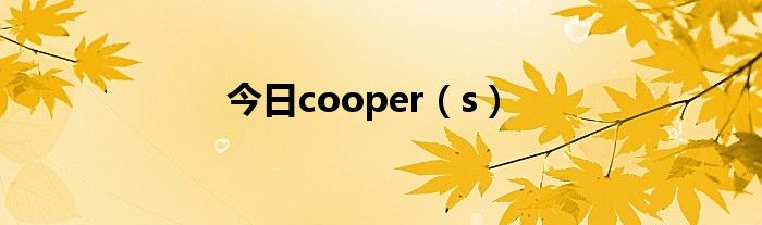 今日cooper（s）