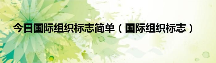 今日国际组织标志简单（国际组织标志）