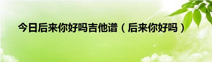 今日后来你好吗吉他谱（后来你好吗）