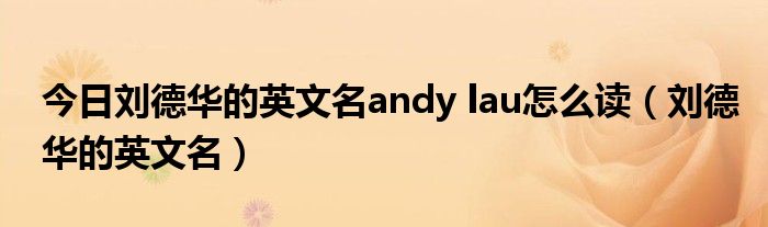 今日刘德华的英文名andy lau怎么读（刘德华的英文名）