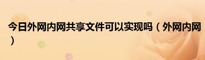 今日外网内网共享文件可以实现吗（外网内网）