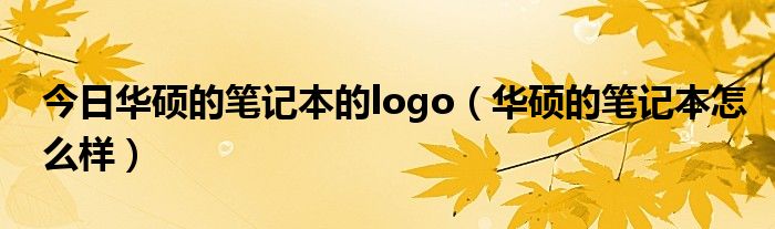 今日华硕的笔记本的logo（华硕的笔记本怎么样）