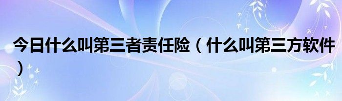 今日什么叫第三者责任险（什么叫第三方软件）