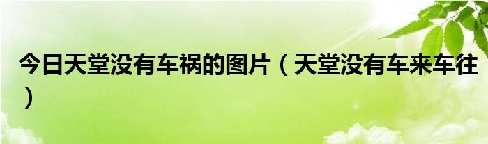 今日天堂没有车祸的图片（天堂没有车来车往）