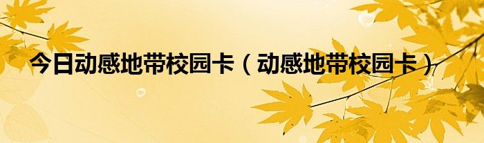 今日动感地带校园卡（动感地带校园卡）